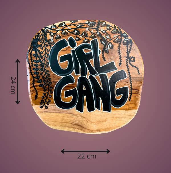 Fragment de bois de Teck "Girl Gang"