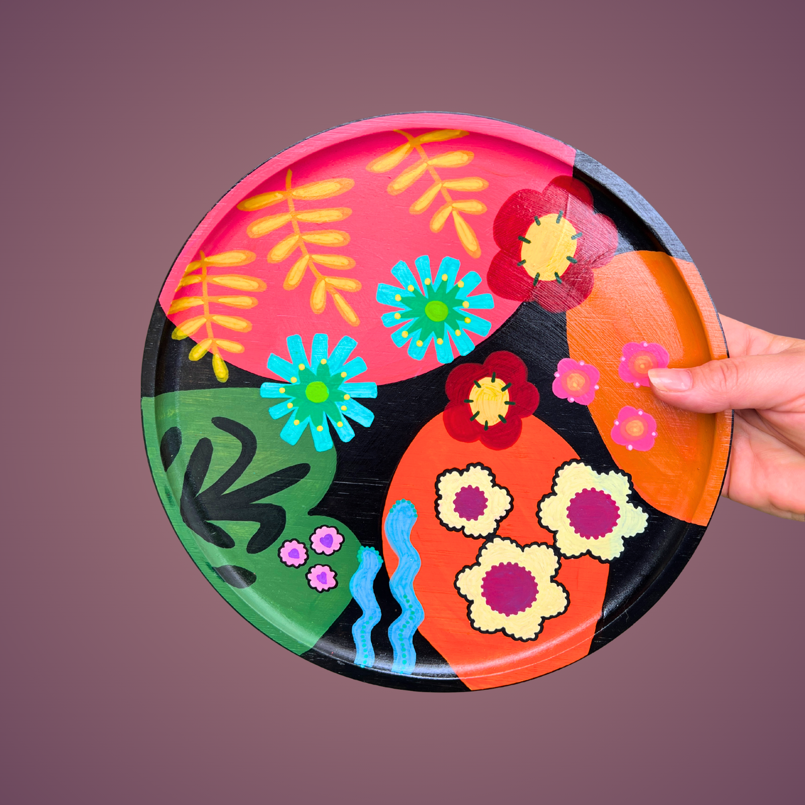 Plateau mural en bambou "Jungle Pop"