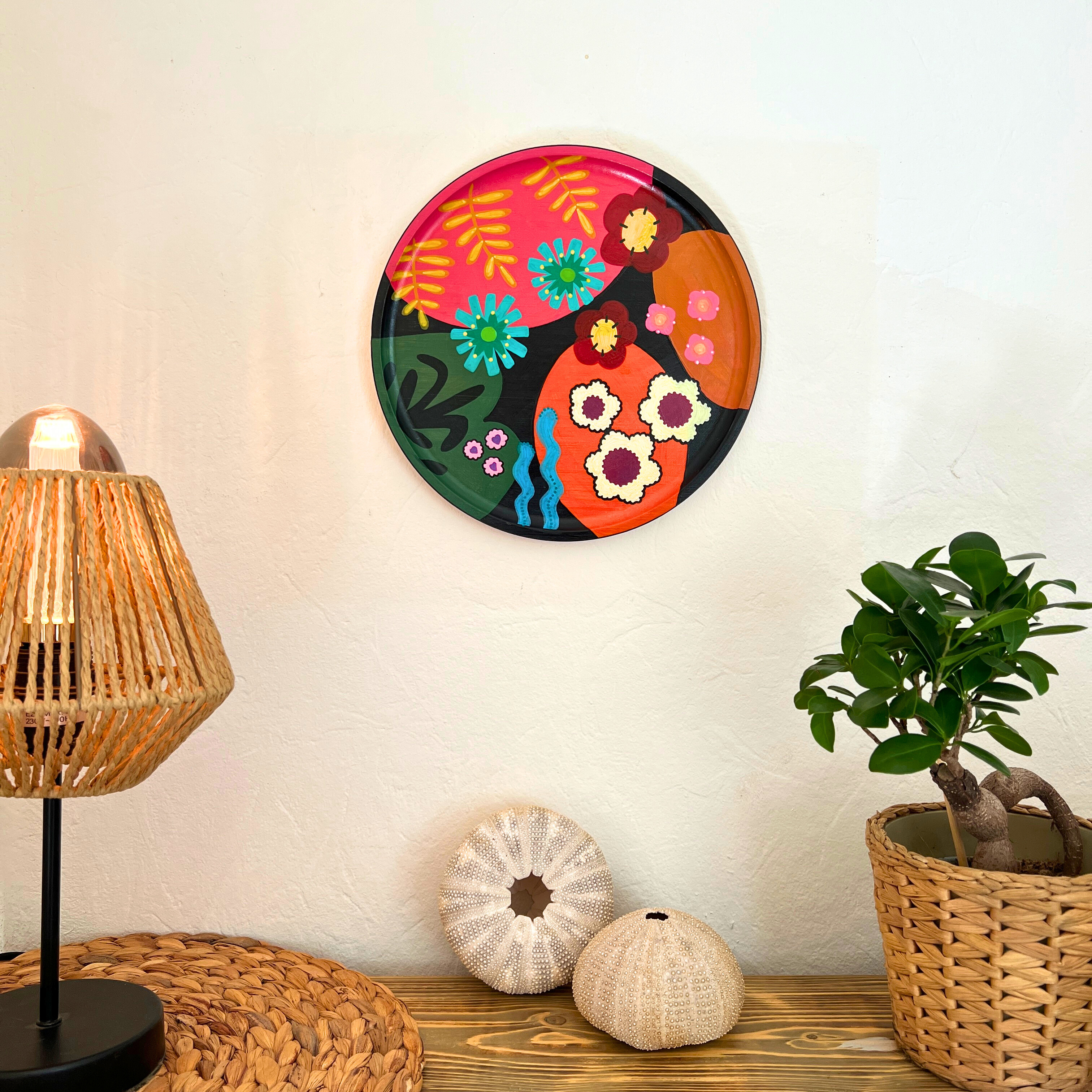 Plateau mural en bambou "Jungle Pop"_