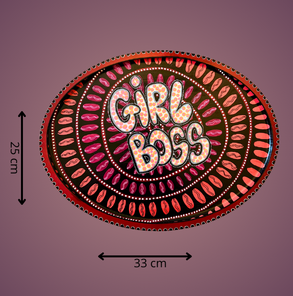 Plateau mural en bambou"GIRL BOSS"