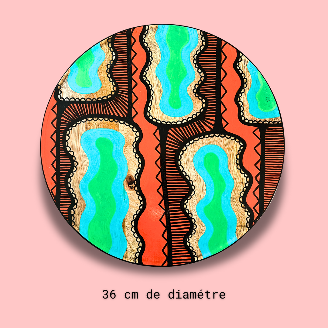 Plateau en bois de manguier "Oasis paradiz"_ Modèle unique